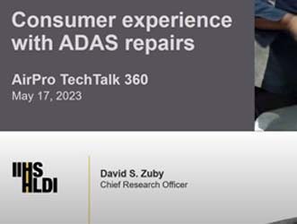 Inaugural Episode of Webinar Series Looks at IIHS’ Study of Issues Reported with ADAS Repairs
