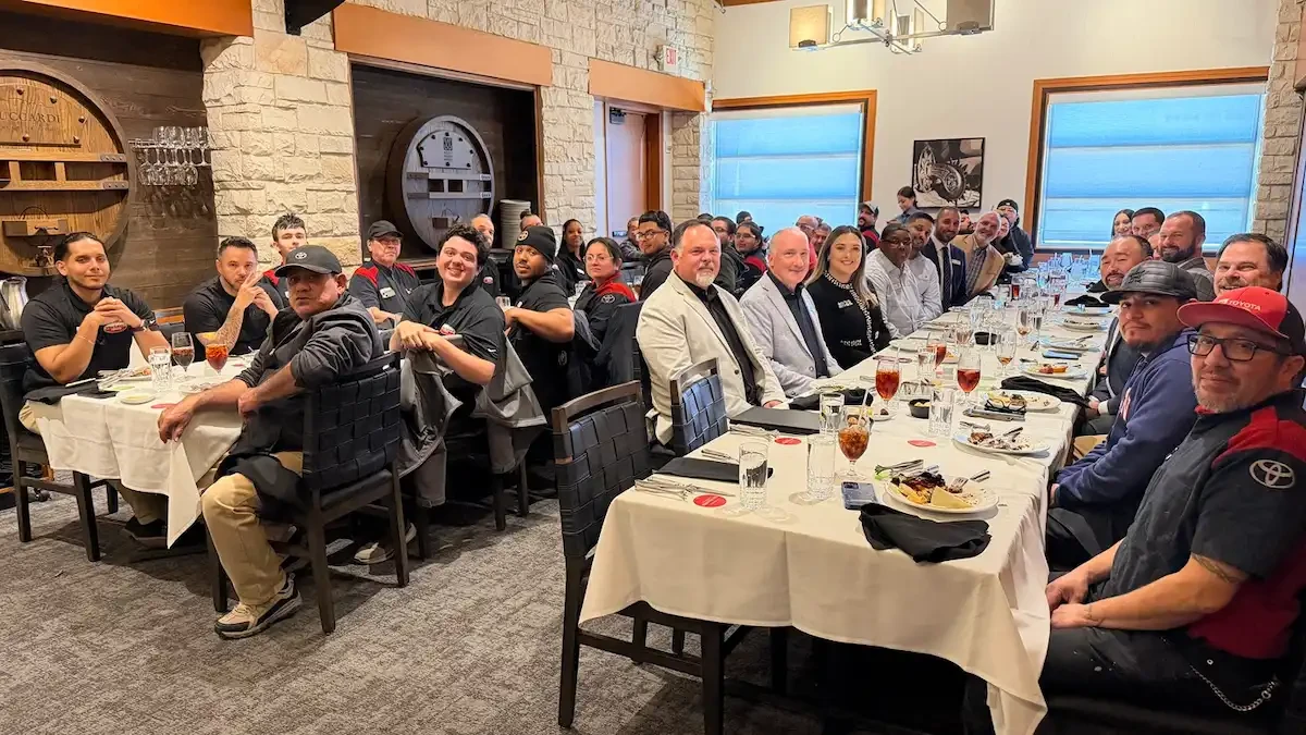 The Mike Calvert Toyota Collision Center team at a recognition luncheon
