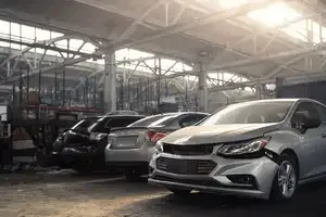 cars in a body shop