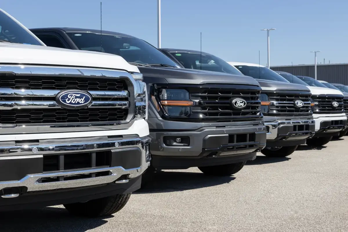 fronts of Ford parked