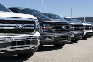 fronts of Ford parked