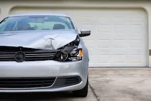 front of a car with damage