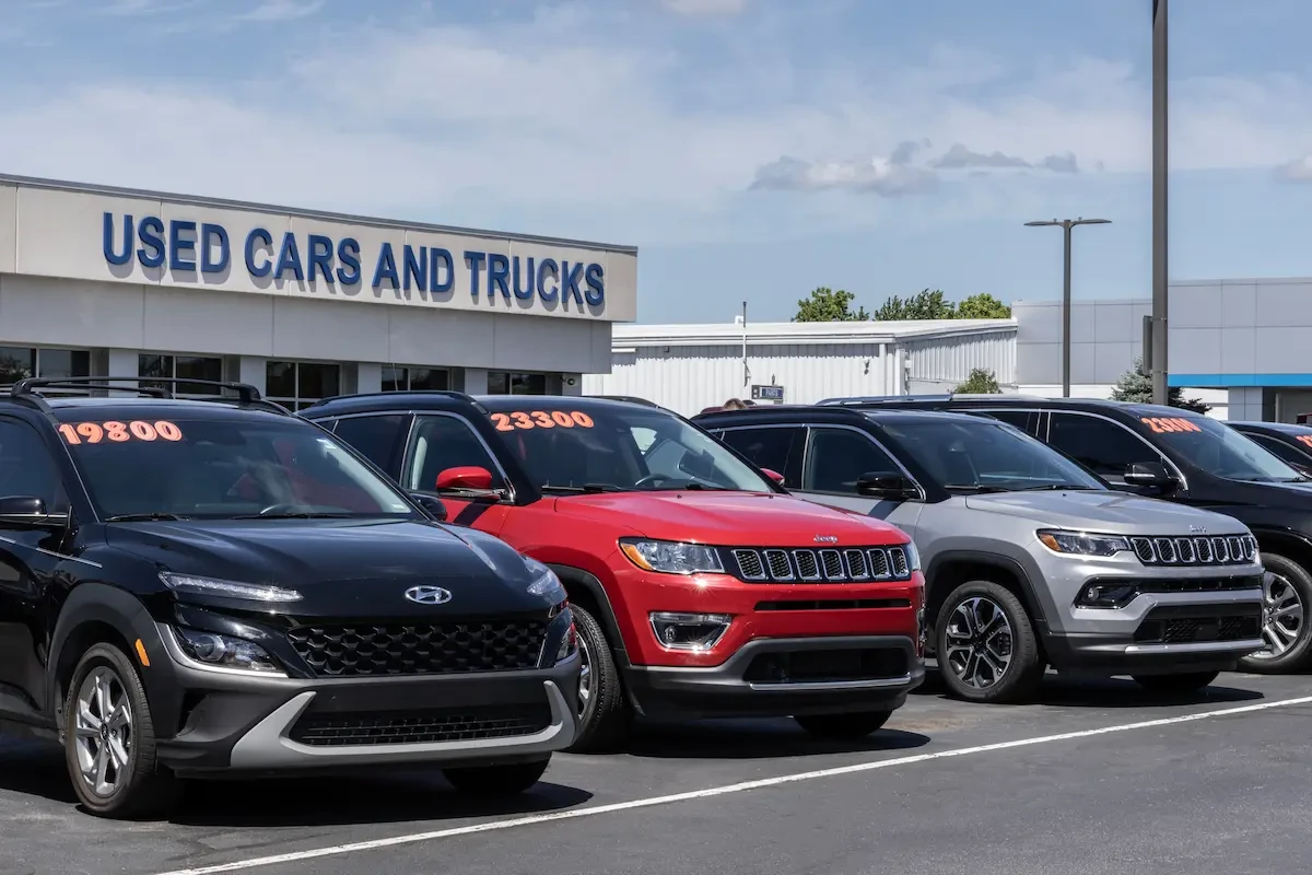used cars on a lot 