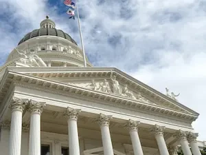 up close view of California Capitol Building
