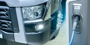 up close of an electric vehicle charging