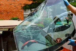 broken windshield