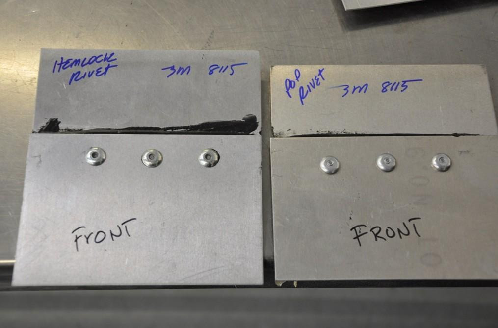 Hemlock and Pop rivets front