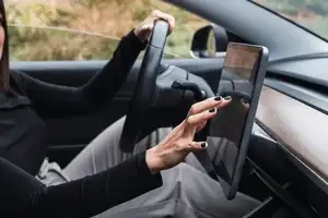 screen on a car dashboard
