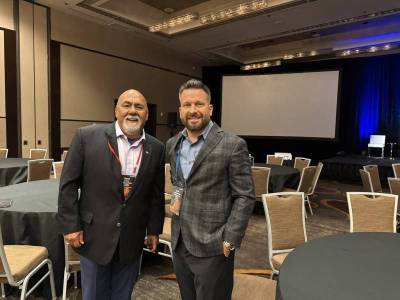 Gene Lopez, left, from Seidner’s Collision, and Matt Whittenberger, right, from Diehl Automotive Gro