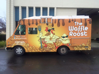 van with waffle roost wrap