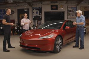 Jay Leno Takes a look at an Upgraded Tesla Model 3