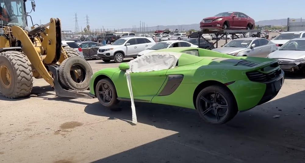 fire-damaged 2016 McLaren 650S Spider