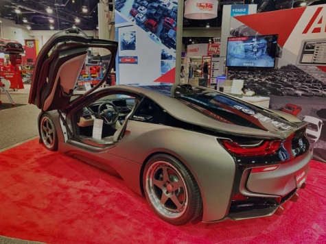 A BMW i8 using carbon fiber