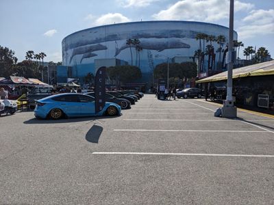 Outside the Long Beach Convention Center.