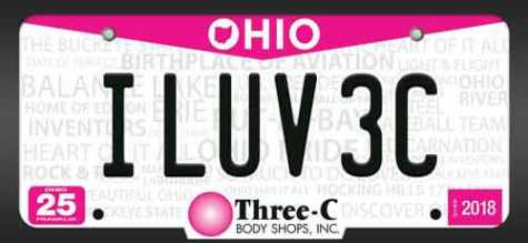 I luv 3c - Ohio plate
