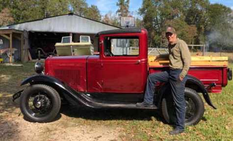 Sterling Keith with his antique truck