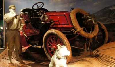 2 Men, Dog Make 1st Transcontinental Drive in 1903