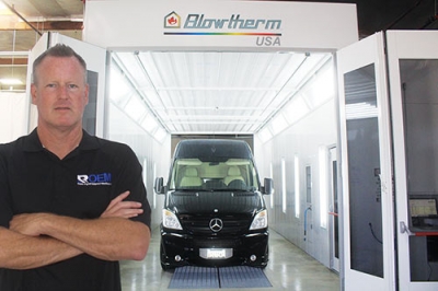 Owner Jeff Atkins at ROEM Certified Collision Centers relies on two Blowtherm paint booths at both of his Southern California locations.