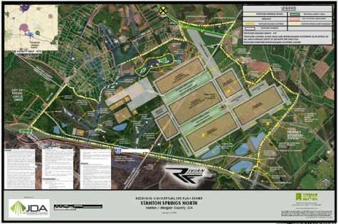 Rivian&#039;s Georgia plant site plan.
