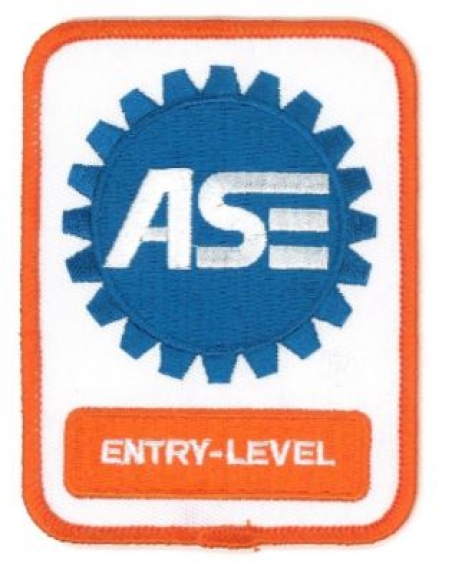 Students who pass ASE’s entry-level certification test are awarded a certificate and can opt to add insignia to their shop uniform.