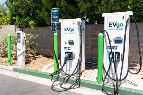 EVgo charging stations are set up around the country. EVgo is the largest public electric vehicle fast charging network.