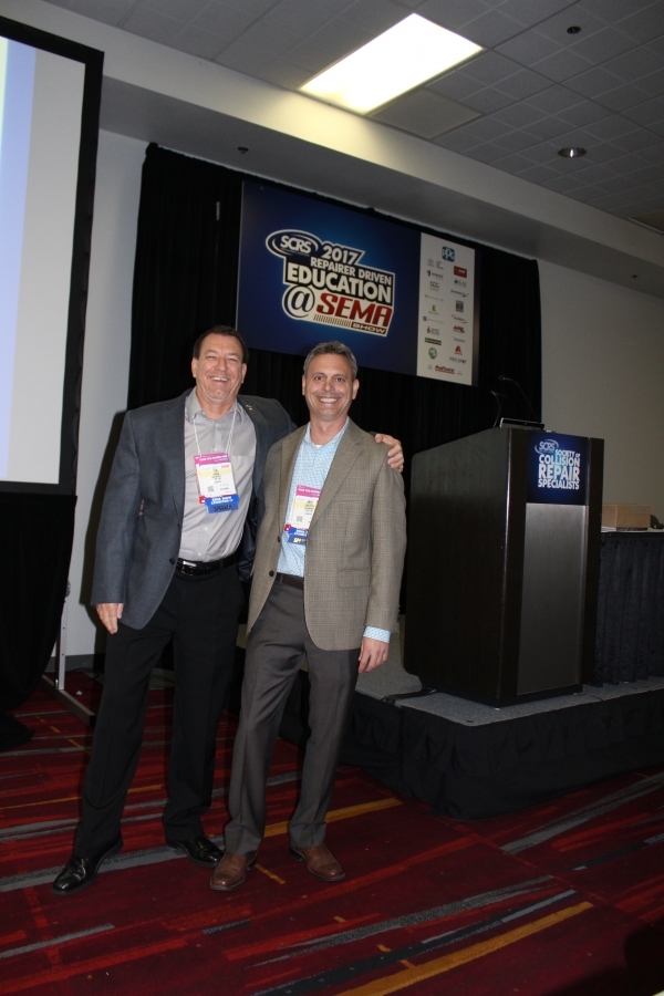 AkzoNobel Senior Services Consultants Tim Ronak and Greg Griffith presented an education session on OEM certifications at the 2017 SEMA Show in Las Vegas.