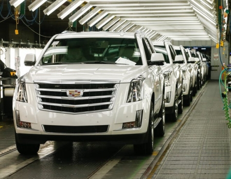 Cadillac Escalades roll off the assembly line June 25, 2019, at Arlington Assembly.