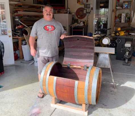  Frank Quadrato&#039;s wine furniture gets rave reviews and sells quickly. 