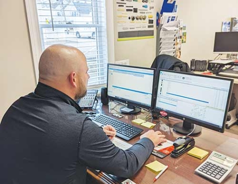 The team at Cape Auto Collision Center has found that CCC products help the shop to be more efficient and streamlined. Pictured is Mike  Stetson, a licensed appraiser. 