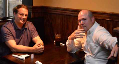 Former IGONC President Dean Bailey (left) sits with Steven Clark of IGO Vendor Member Capital One Small Business Cards.