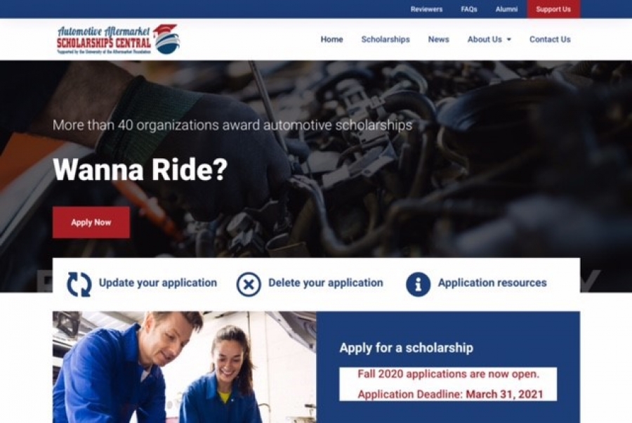 University of the Aftermarket Foundation Launches Newly Updated AutomotiveScholarships.com Website