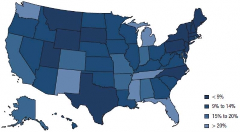 The Insurance Research Council issued a report this year showing the rate of uninsured drivers ranges from a low of 3.1% of drivers in New Jersey to a high of 29.4% in Mississippi.