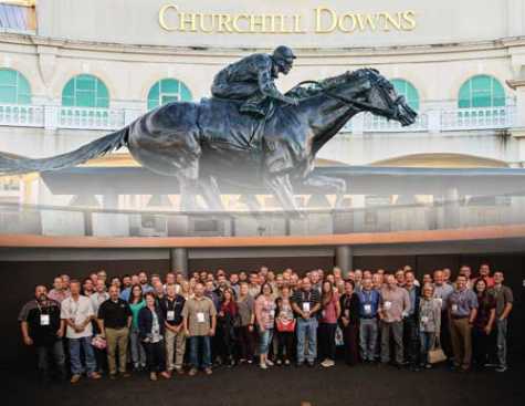 RDA members and manufacturers pose in front of Churchill Downs during the October 2018 IMPACT Performance Conference in Louisville, KY.    