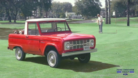An image of a 1966 Ford Bronco from the Ford Heritage Vault.