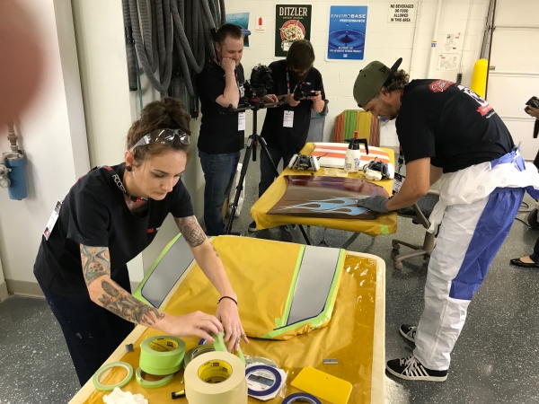 Connie Manjavinos was the only female painter featured at the 3M Automotive Aftermarket PPS World Cup in Detroit, MI, in August. 
