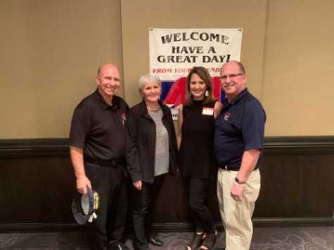 Gene’s retirement party was planned by his wife, Barb; his son, Doug; and daughter-in-law, Sheri Slattery. (Pictured left to right: Gene, Barb, Sheri and Doug)