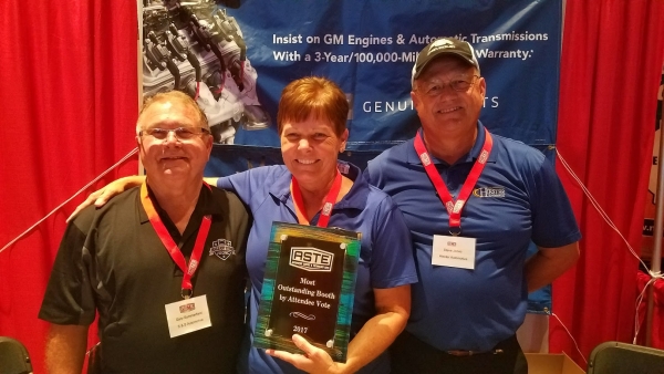 Hiester Automotive was voted “Most Outstanding Booth” by attendees. (Pictured: Gary Summerfield of IGONC, Wanda Hinnant  &amp; Steve Jones of Heister Automotive).