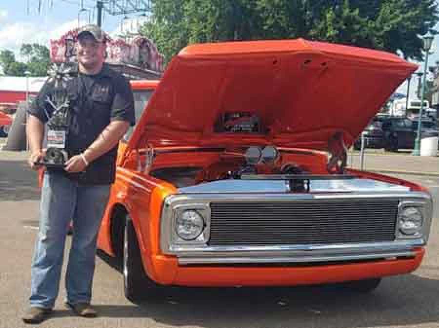 Sema 17 Young Guns Winner Shows 70s Chevy Truck Painted With Kirker S Sema 17 Young Guns Winner Shows 70s Chevy Truck Painted With Kirker S