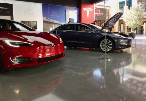 Tesla showroom in Century City mall, Los Angeles.
